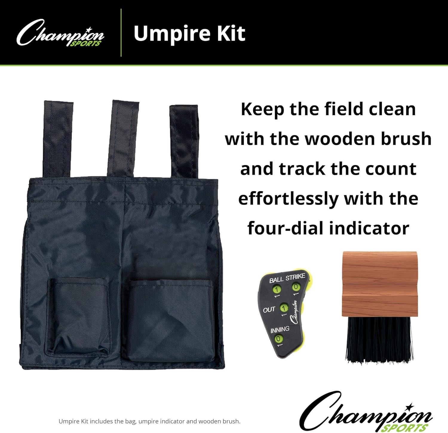image:imageChampion Sports Umpire Kit with Bag Brush and 4 Wheel Ump Indicator