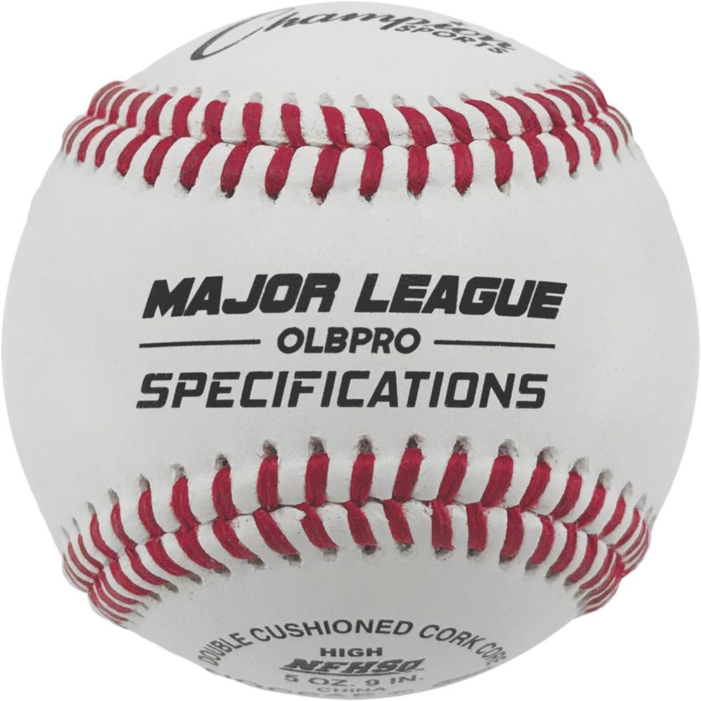 image:imageChampion Sports Leather Baseball Set Dozen Indoor Outdoor Genuine Leather Official League Baseballs for Practice Training or Real Game OLBPRO Pack of 12