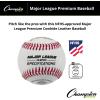 Champion Sports Leather Baseball Set: Dozen Indoor / Outdoor Genuine Leather Official League Baseballs for Practice Training or Real Game – OLBPRO Pack of 12