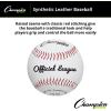 Champion Sports Syntex Leather Baseball Set: Dozen Indoor/Outdoor Syntex Leather Official League Baseballs for Practice Training or Real Game – Pack of 12