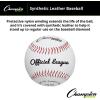 Champion Sports Syntex Leather Baseball Set: Dozen Indoor/Outdoor Syntex Leather Official League Baseballs for Practice Training or Real Game – Pack of 12