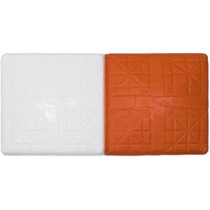 Champion Sports Hollywood Style Impact Double First Base – Solid One Piece Molded Construction – Rubber Double First Base – Ground Anchors Not Included,Orange