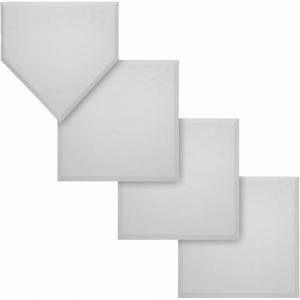 Champion Sports Rubber Bases (Set of 4) – Heavy-Duty Throw-Down Bases for Baseball & Softball