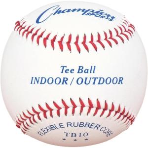 Champion Sports Syntex Leather Cover Indoor/Outdoor Tee Balls – Safety Sponge Core – Pack of 12