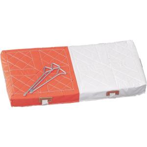 Champion Sports Youth League Double First Base 28″x14″x2″, – Foam Filled Base, PVC Coated Nylon Durable Surface Youth Double First Base – 3 Nylon Straps and Metal Spikes Included