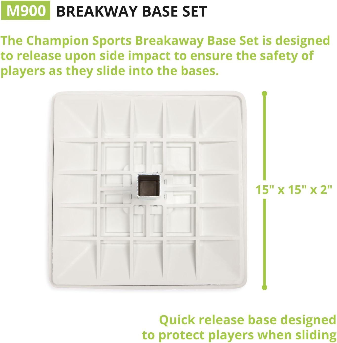 image:imageChampion Sports Break Away Base Set with Quick Release Plates and Stanchion Pan 3 Pack Official Little League Break Away Base Set