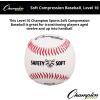 Champion Sports Syntex Leather Cover Official Size and Weight Soft Compression Baseballs – Polyurethane Center – Pack of 12 – Level 10 (Ages 12+)