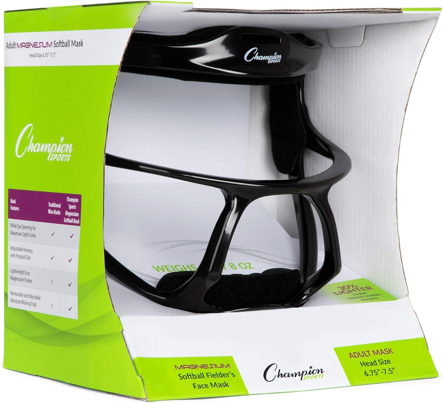 image:imageChampion Sports Ultralight Magnesium Softball Fielders Mask Youth amp Adult Sizes 8oz Lightweight Protective Face GuardWhite