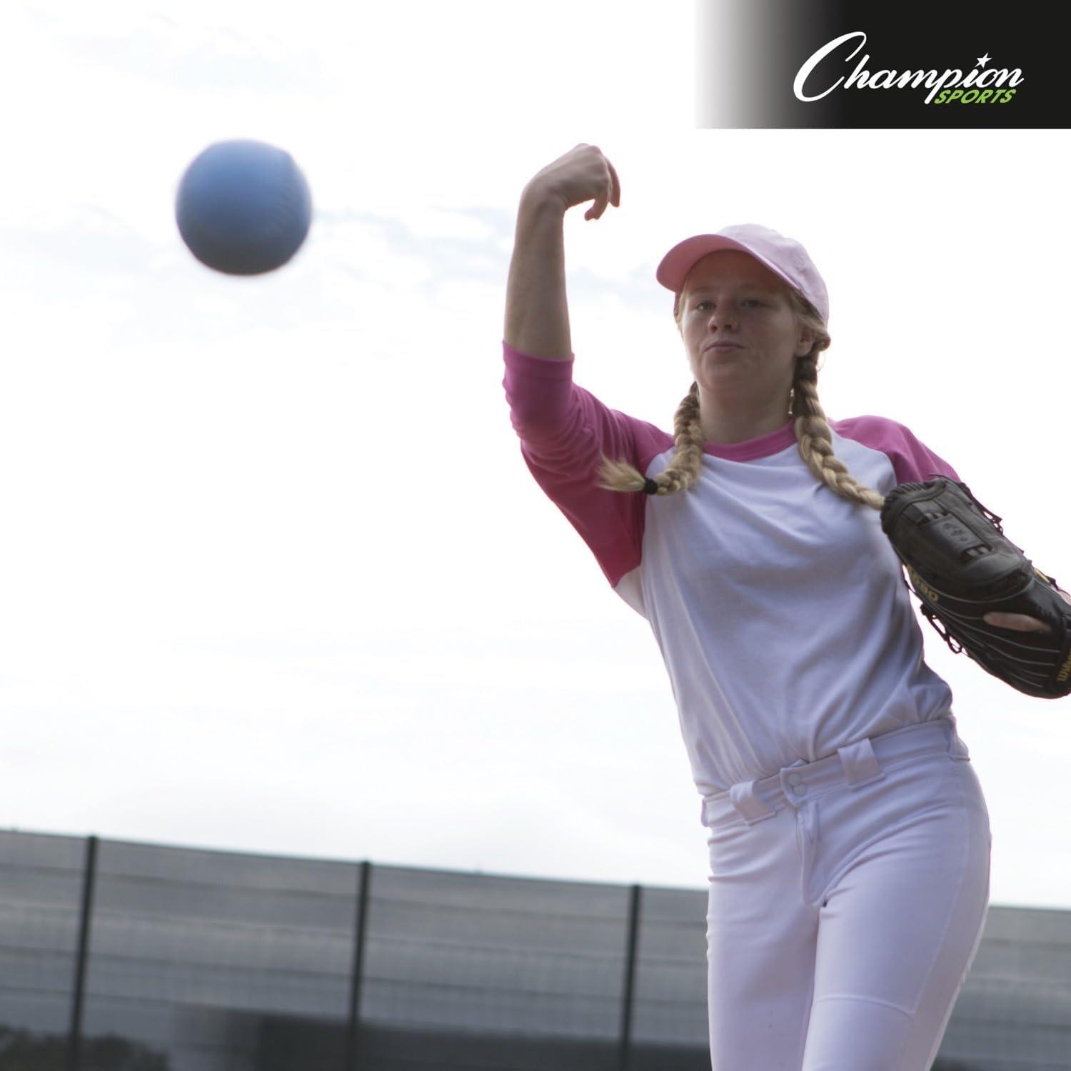 image:imageChampion Sports Weighted Training Softball Set Rubber Cork Core Leather Cover Set of 8 Balls Graduated Weights 5 to 12 oz 12 Inch Diameter