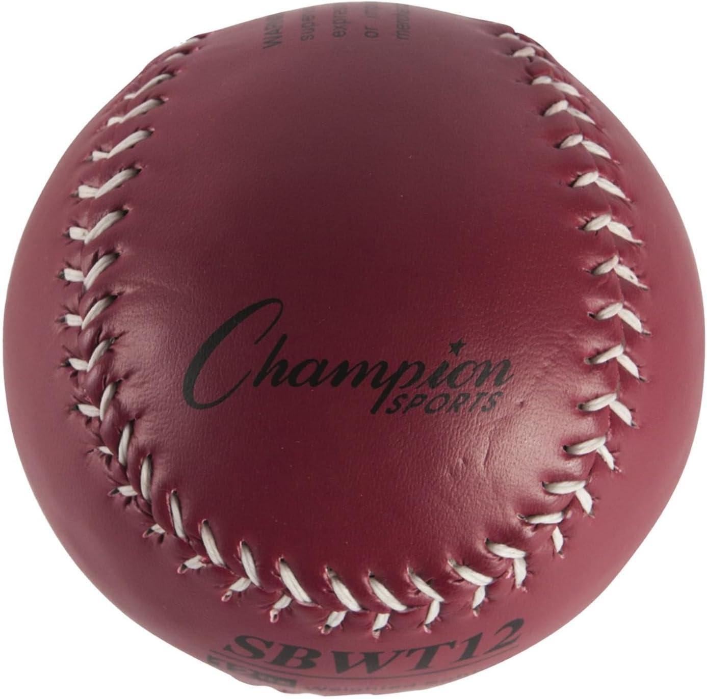 image:imageChampion Sports Weighted Training Softball Set Rubber Cork Core Leather Cover Set of 8 Balls Graduated Weights 5 to 12 oz 12 Inch Diameter