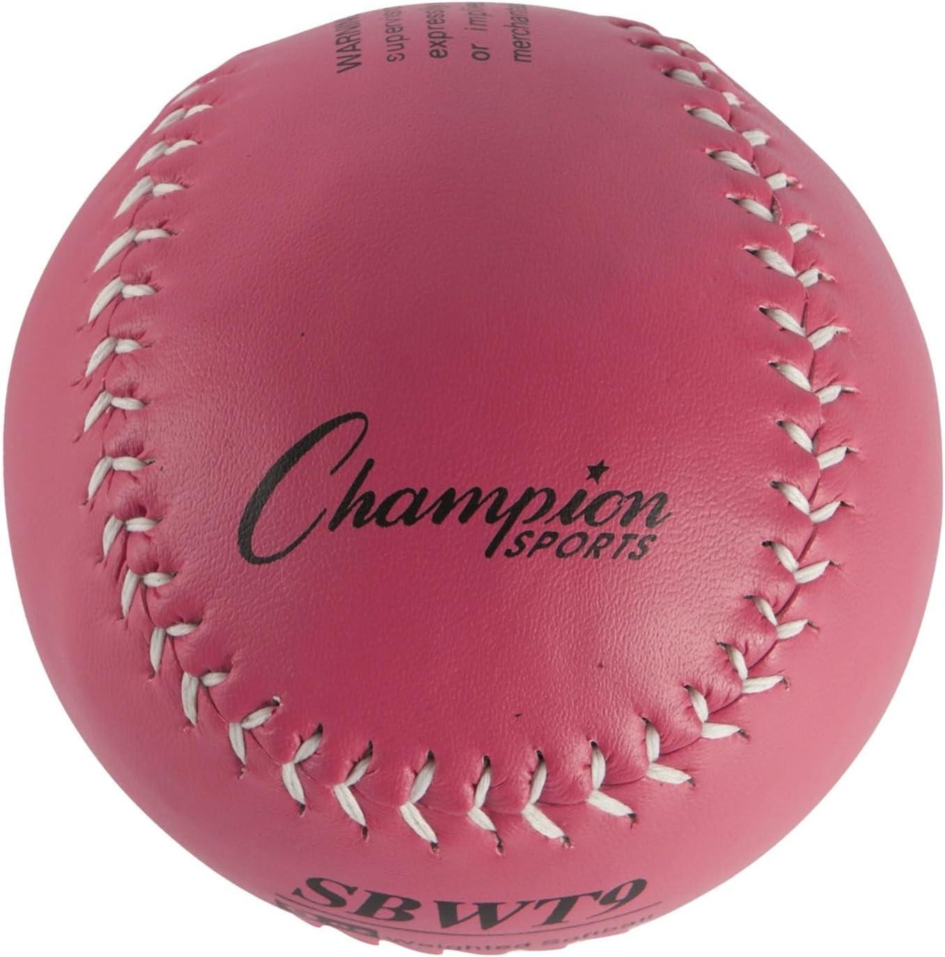 image:imageChampion Sports Weighted Training Softball Set Rubber Cork Core Leather Cover Set of 8 Balls Graduated Weights 5 to 12 oz 12 Inch Diameter