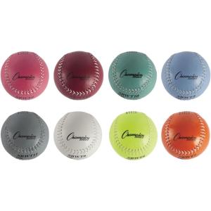 Champion Sports Weighted Training Softball Set – Rubber Cork Core – Leather Cover – Set of 8 Balls – Graduated Weights – 5 to 12 oz – 12 Inch Diameter