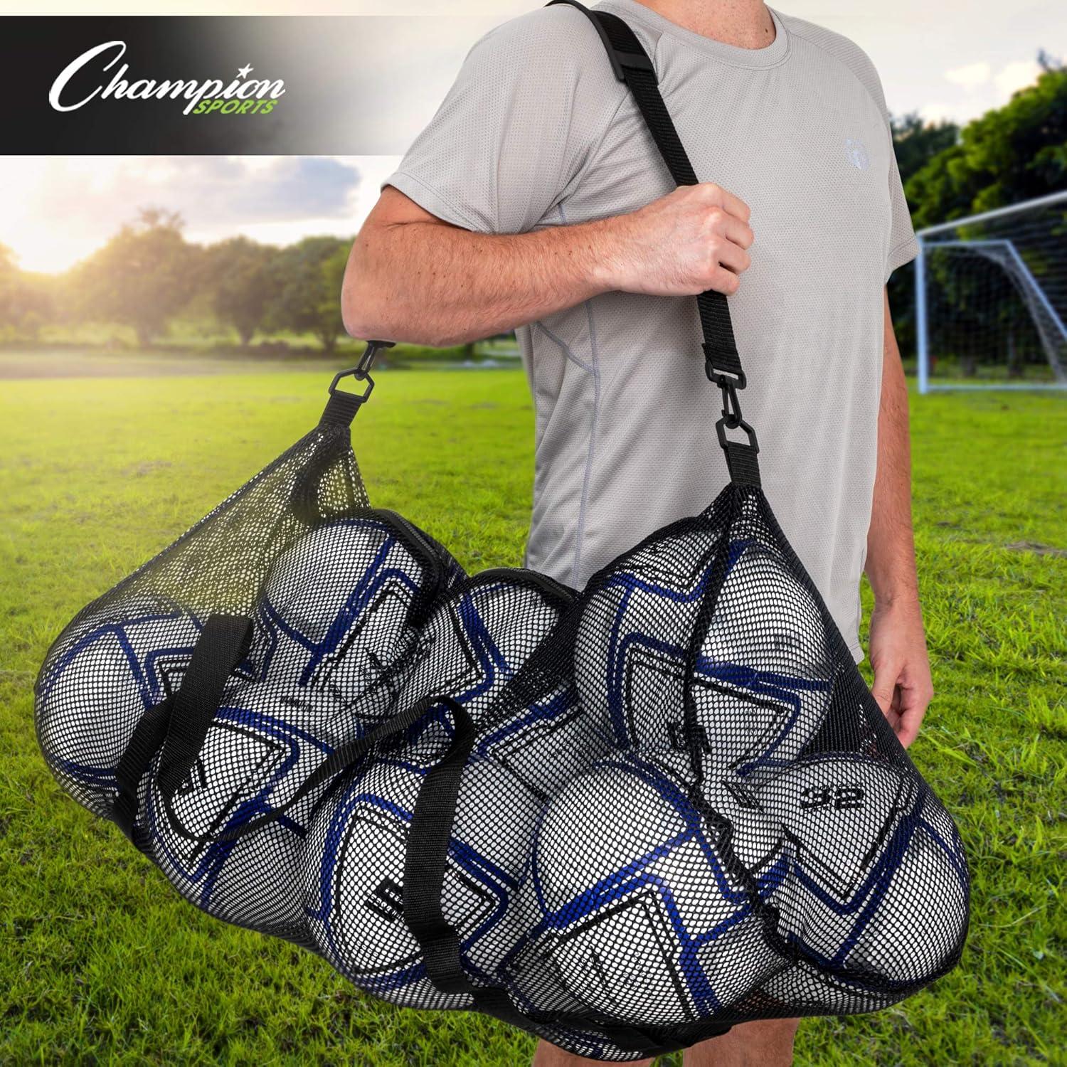 image:imageChampion Sports Mesh Duffle Bag with Zipper and Adjustable Shoulder Strap 15 x 36 Multipurpose Oversized Gym Bag for Equipment Sports Gear Laundry Breathable Mesh Scuba and Travel BagOrange