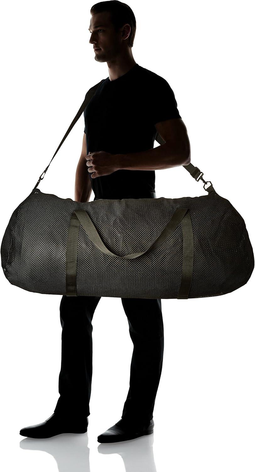 image:imageChampion Sports Mesh Duffle Bag with Zipper and Adjustable Shoulder Strap 15 x 36 Multipurpose Oversized Gym Bag for Equipment Sports Gear Laundry Breathable Mesh Scuba and Travel BagBlack