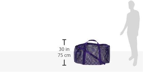 image:imageChampion Sports Mesh Duffle Bag with Zipper and Adjustable Shoulder Strap 15 x 36 Multipurpose Oversized Gym Bag for Equipment Sports Gear Laundry Breathable Mesh Scuba and Travel BagPurple