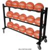 Champion Sports Deluxe Heavy Duty Basketball Storage Cart with Locking Swivel Caster Wheels (Black)(Heavy Duty (15 Ball Capacity))