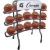 Champion Sports Deluxe Heavy Duty Basketball Storage Cart with Locking Swivel Caster Wheels (Black)(Deluxe (15 Ball Capacity))