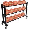 Champion Sports Deluxe Heavy Duty Basketball Storage Cart with Locking Swivel Caster Wheels (Black)(Heavy Duty (15 Ball Capacity))