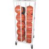 Champion Sports Deluxe Heavy Duty Basketball Storage Cart with Locking Swivel Caster Wheels (Black)(Vertical Cage (20 Ball Capacity))