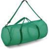 Champion Sports Mesh Duffle Bag with Zipper and Adjustable Shoulder Strap, 15” x 36” – Multipurpose, Oversized Gym Bag for Equipment, Sports Gear, Laundry – Breathable Mesh Scuba and Travel Bag(Green)