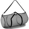 Champion Sports Mesh Duffle Bag with Zipper and Adjustable Shoulder Strap, 15” x 36” – Multipurpose, Oversized Gym Bag for Equipment, Sports Gear, Laundry – Breathable Mesh Scuba and Travel Bag(Black)