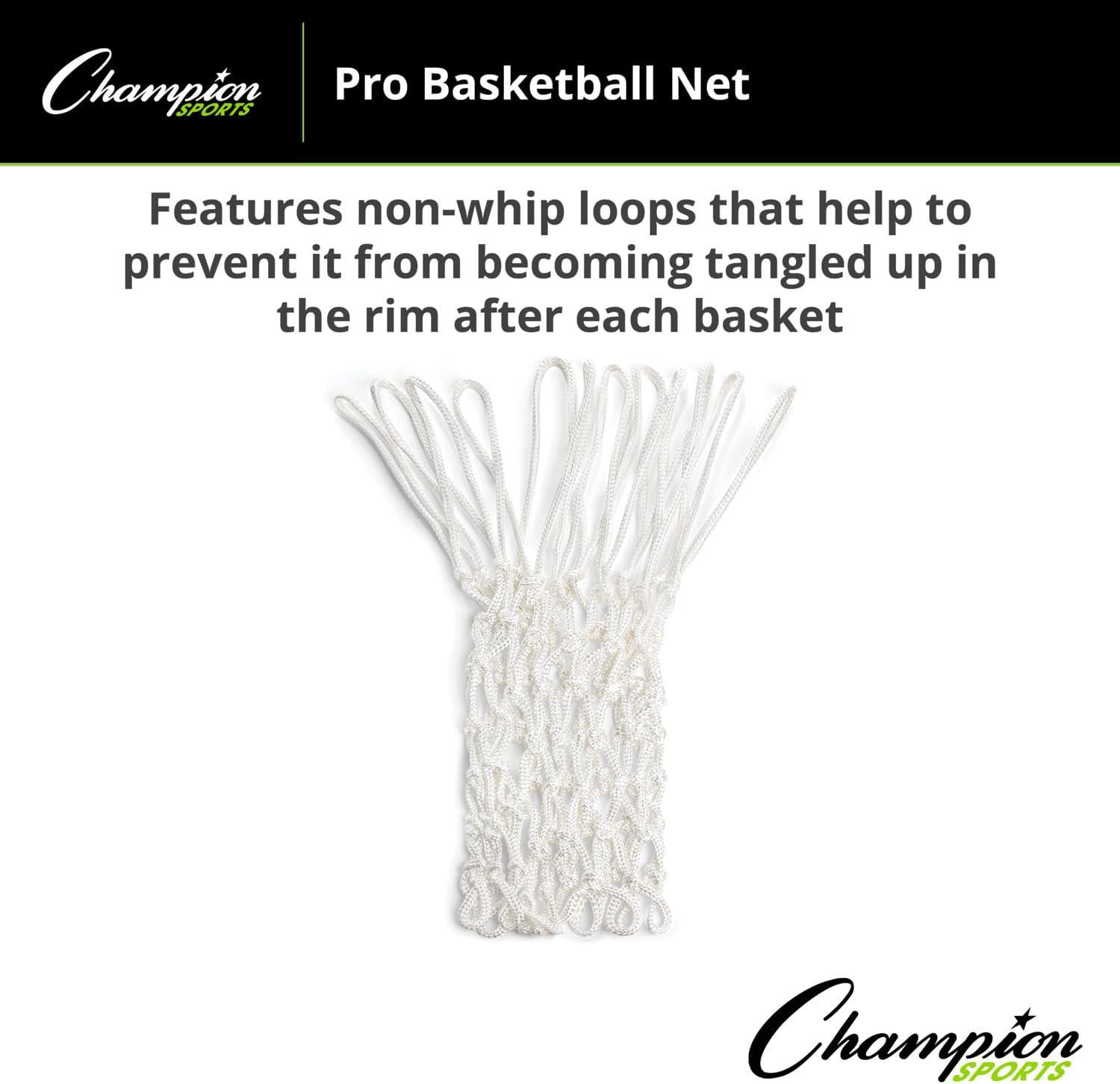 image:imageChampion Sports 7mm 250gm Basketball Net NonWhip Loops Whiite
