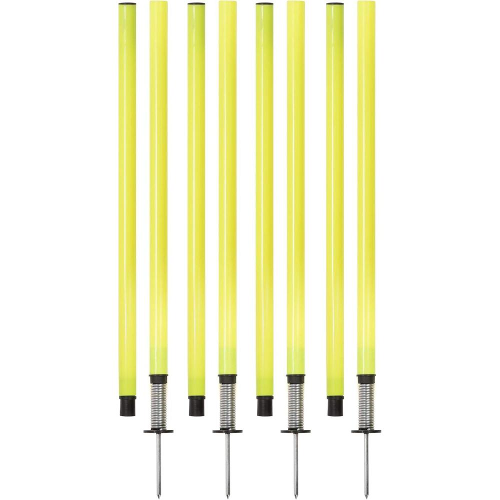 image:imageChampion Sports Outdoor Sports Agility Pole Set 4 Rubber Bases with 12 PVC Poles 66 Inches Yellow