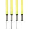Champion Sports Outdoor Sports Agility Pole Set, 4 Rubber Bases with 12 PVC Poles, 66 Inches, Yellow