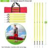 Champion Sports Outdoor Sports Agility Pole Set, 4 Rubber Bases with 12 PVC Poles, 66 Inches, Yellow