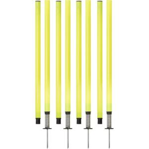 Champion Sports Outdoor Sports Agility Pole Set, 4 Rubber Bases with 12 PVC Poles, 66 Inches, Yellow