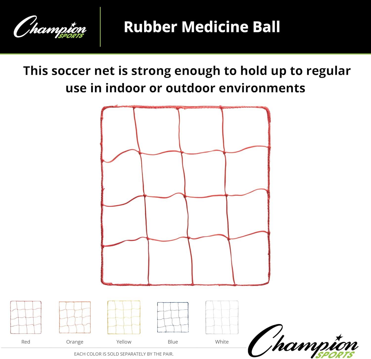 image:imageChampion Sports Official Size 40mm Soccer Net Pair 2 Braided 5 Square Polyethylene Netting
