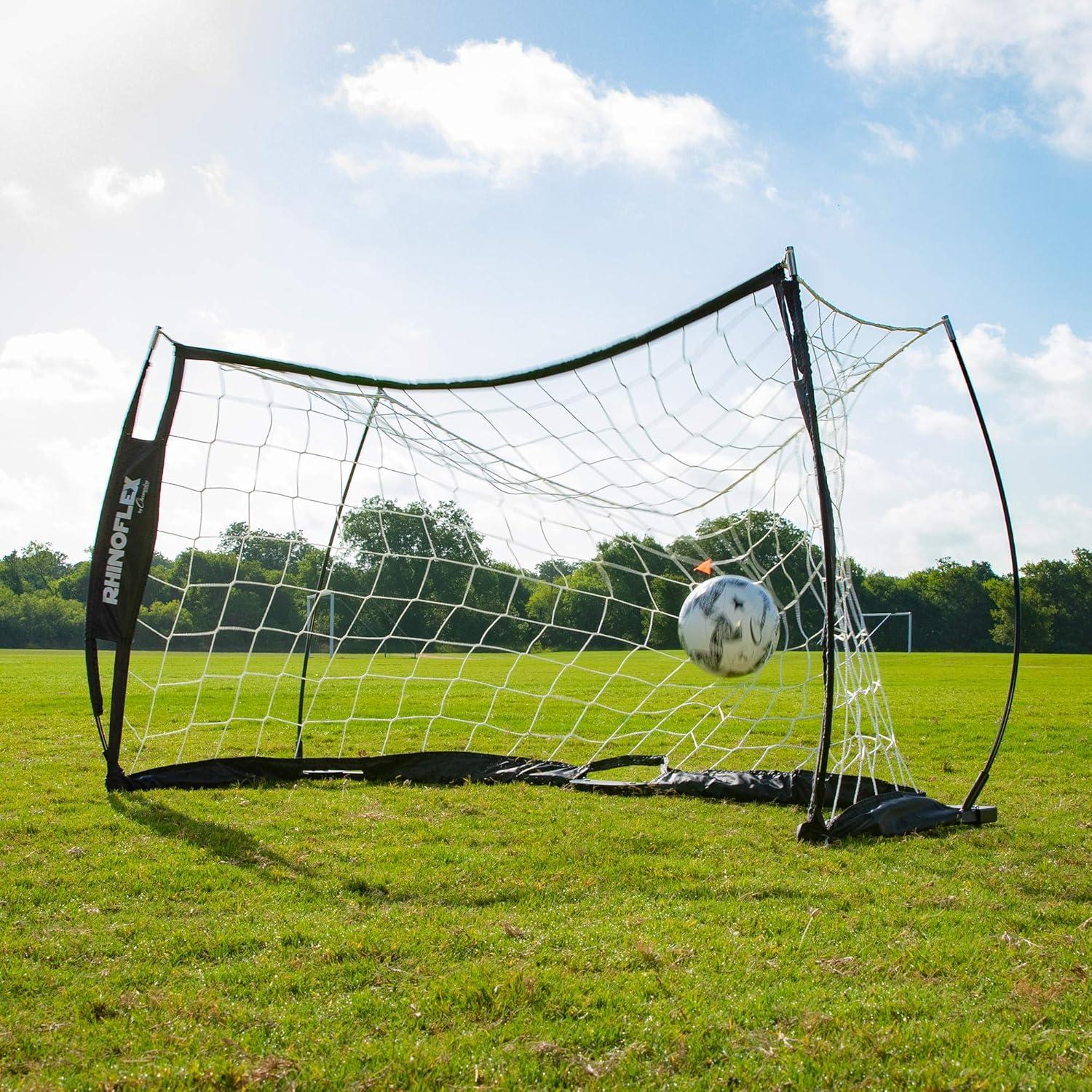 image:imageChampion Sports Rhino Flex Portable Soccer Goal Durable PopUp Soccer Net with Carry Bag Ground Stakes and Sturdy Frame Easy Setup for Backyard Practice or Games3 x 5