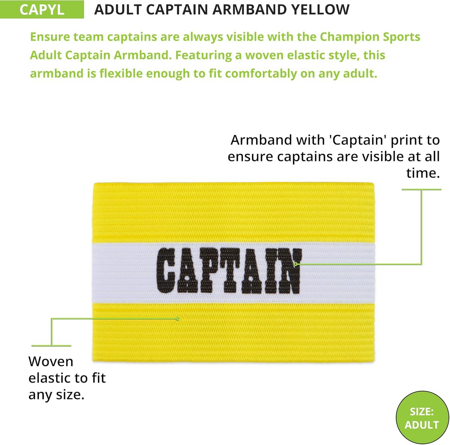 image:imageChampion Sports Soccer Captains Arm Band YellowWhite One size