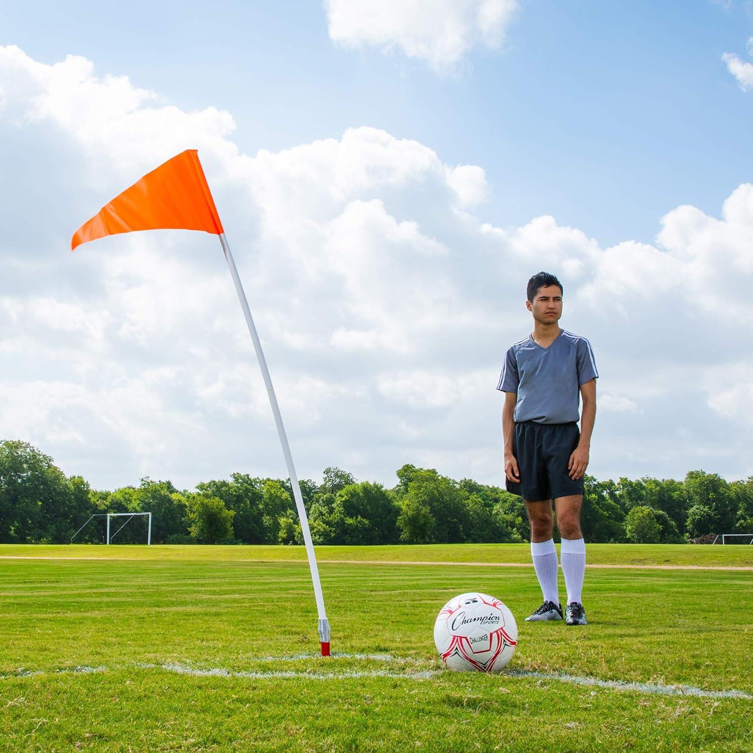 image:imageChampion Sports TwoPiece Economy Soccer Corner Flags with Metal Ground Spikes Set of 4