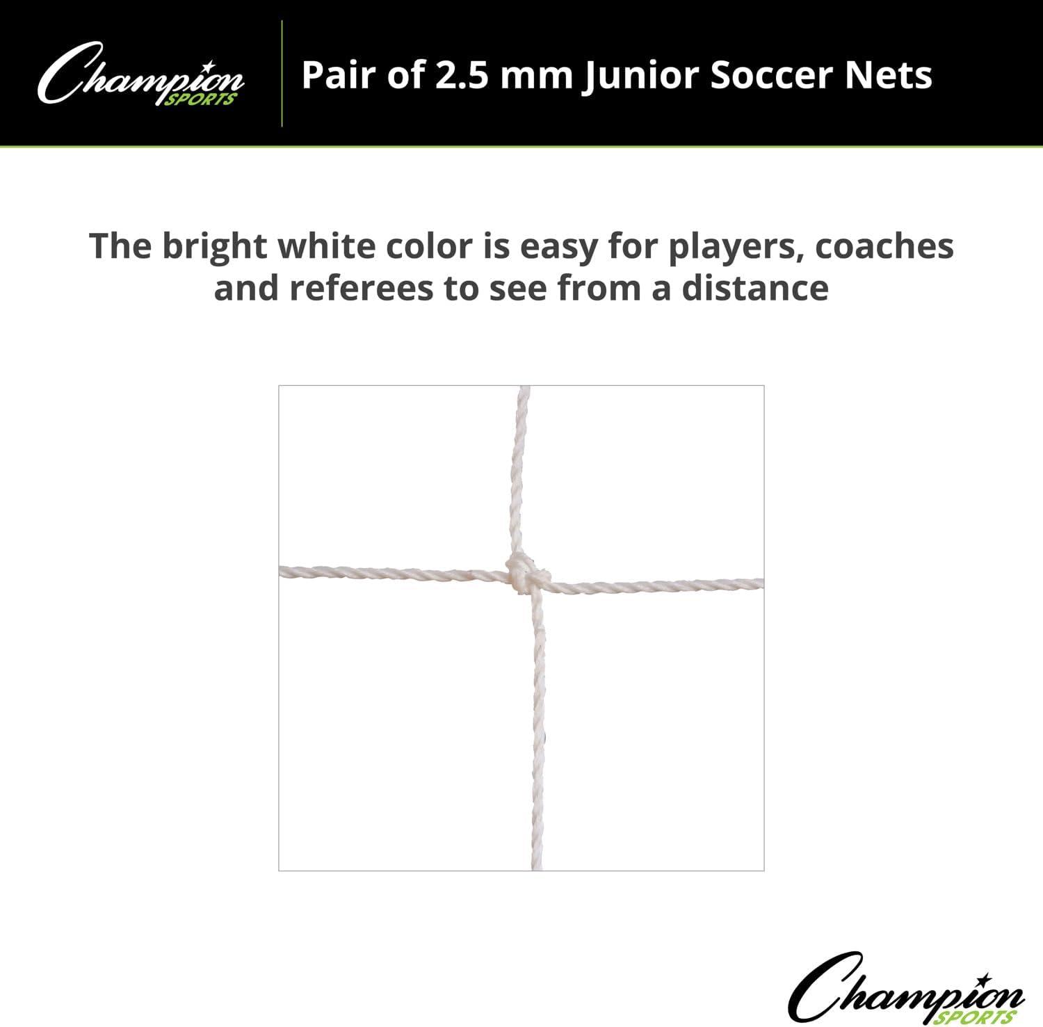 image:imagePair of 35mm Twisted Soccer Nets by Champion SportsWhite