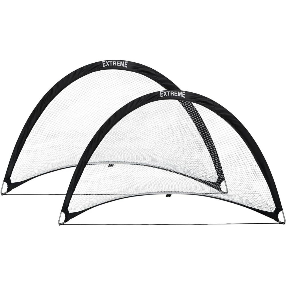 image:imageChampion Sports Extreme PopUp Soccer Goal with Carrying Bag Portable Training Soccer Net with Anchoring Pegs 1 Pair of Half Moon Mini Soccer Goals for Soccer Training 72 x 40 x 40