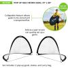 Champion Sports Extreme Pop-Up Soccer Goal with Carrying Bag, Portable Training Soccer Net with Anchoring Pegs, 1 Pair of Half Moon Mini Soccer Goals for Soccer Training – 72″ x 40″ x 40″