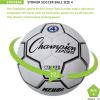 Champion Sports Striker Soccer Ball – PU Cover, Butyl Bladder, Machine-Stitched Panels, Durable Youth & Adult Soccer Ball for Practice or Play (Sizes 3, 4, 5)(Size 4)