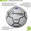 Champion Sports Striker Soccer Ball – PU Cover, Butyl Bladder, Machine-Stitched Panels, Durable Youth & Adult Soccer Ball for Practice or Play (Sizes 3, 4, 5)(Size 4)