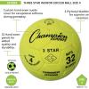Champion Sports unisex adult (Ages 8 to 12) 3 Star Indoor Soccer Ball Size 4, Bright Yellow, Size 4 US