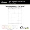 Pair of 4.0 mm Braided Official Size Soccer Nets by Champion Sports(Yellow)