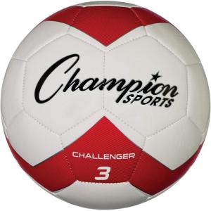 Champion Sports Challenger Soccer Ball(Red/White)