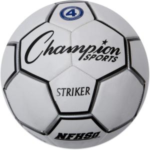 Champion Sports Striker Soccer Ball – PU Cover, Butyl Bladder, Machine-Stitched Panels, Durable Youth & Adult Soccer Ball for Practice or Play (Sizes 3, 4, 5)(Size 4)