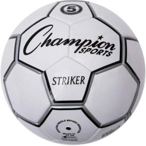 Champion Sports Striker Soccer Ball – PU Cover, Butyl Bladder, Machine-Stitched Panels, Durable Youth & Adult Soccer Ball for Practice or Play (Sizes 3, 4, 5)(Size 5)