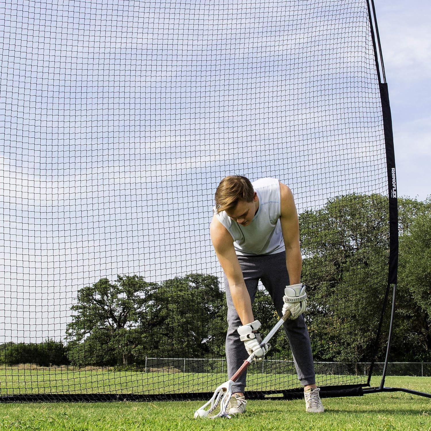 image:imageChampion Sports Baseball and Lacrosse Backstop Net Rhino Flex Goal Backstop Barrier Net Portable Ball Stop and Barrier Netting with Carry Bag Multiple Styles21 x 11