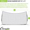 Champion Sports Baseball and Lacrosse Backstop Net: Rhino Flex Goal Backstop Barrier Net – Portable Ball Stop and Barrier Netting with Carry Bag – Multiple Styles(21′ x 11′)