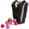 Champion Sports Lacrosse Ball Bag: Nylon Sports Training Tote for Lacrosse, Baseball and Tennis,Gray/Black