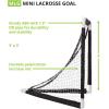 Champion Sports Mini Lacrosse Goal: Kids Gear Backyard Shooting Practice Net Black, 8.3