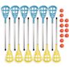 Champion Sports Rhino Lacrosse Set: Rhino Skin Training Equipment for Boys, Girls, Kids, Youth and Amateur Athletes – 12 Aluminum Sticks and 12 Balls for Indoor Outdoor Use