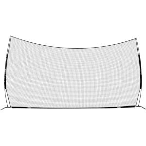 Champion Sports Baseball and Lacrosse Backstop Net: Rhino Flex Goal Backstop Barrier Net – Portable Ball Stop and Barrier Netting with Carry Bag – Multiple Styles(21′ x 11′)